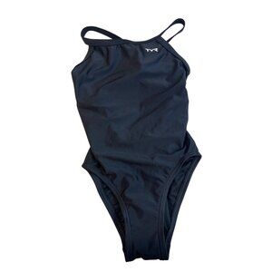 TYR Womens Diamondfit One-Piece Swimsuit Black Size 24 Chlorine Resistant UPF 50